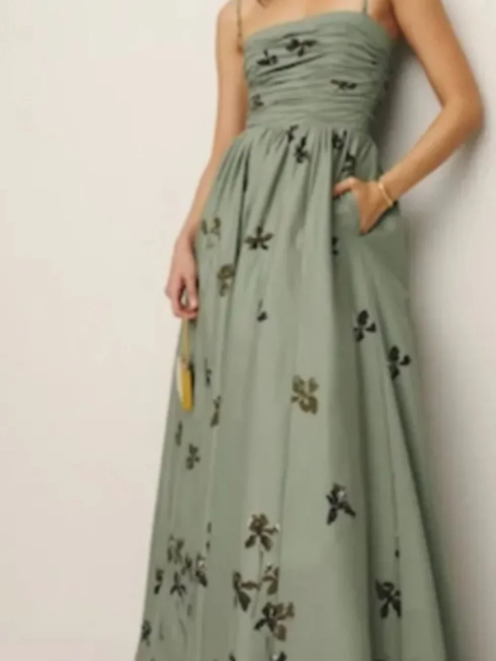 Reformation Kastoria Iris Border Dress Size 12 NWT Smocked Bodice Floral Maxi - Picture 3 of 16